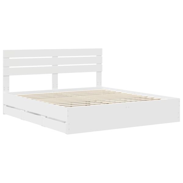 vidaXL Estructura de cama con caj&oacute;n 200 x 200 cm Madera Ingenieril