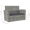 vidaXL Set de muebles de jard&iacute;n 16 pzas y cojines rat&aacute;n sint&eacute;tico gris