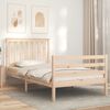 vidaXL Estructura de cama con cabecero madera maciza 100x200 cm