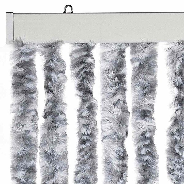 vidaXL Cortina mosquitera blanco y gris chenilla 56x200 cm