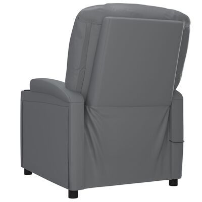 vidaXL Sillón reclinable eléctrico cuero sintético gris antracita