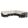 vidaXL Conjunto de sof&aacute;s de jard&iacute;n 11 pcs Negro y Blanco Crema