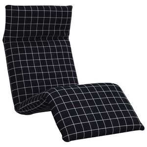 vidaXL Tumbona plegable negra con estampado de cuadros, 175 x 54 x 8,5 cm, tejido Oxford