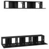 vidaXL Conjunto de mueble de TV 5 pcs Roble Negro Madera de ingeniería