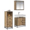 vidaXL Juego de muebles de ba&ntilde;o con caj&oacute;n 3 pcs Roble artesanal