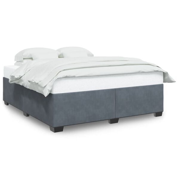 vidaXL Estructura de cama sin colch&oacute;n terciopelo gris oscuro 180x200cm