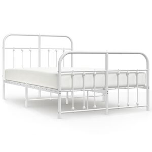 vidaXL Estructura cama sin colch&oacute;n con estribo metal blanco 120x190 cm