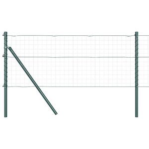 vidaXL Postes de cerca 7 pcs Verde Ø32mm 80 cm Acero galvanizado