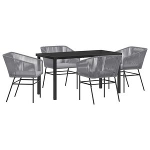 vidaXL Conjunto de Comedor de Jard&iacute;n con coj&iacute;n 5 pcs Gris