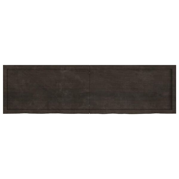 vidaXL Estante pared madera roble tratada marr&oacute;n oscuro 180x50x(2-4)cm