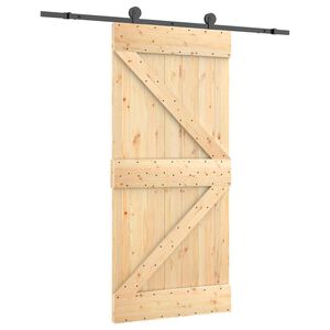vidaXL Puerta Corredera Natural y negro 95 x 210 cm