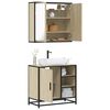 vidaXL Set de muebles de ba&ntilde;o 2 pzas madera contrachapada roble Sonoma