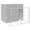 vidaXL Caseta perros corral acero galvanizado gris claro 214x253x181cm