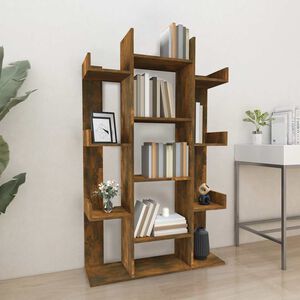 vidaXL Estanter&iacute;a de madera contrachapada roble ahumado 86x25,5x140 cm