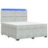 vidaXL Cama box spring con colch&oacute;n Gris Claro 140 x 190 cm Terciopelo