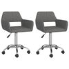 vidaXL Sillas de comedor giratorias 2 unidades tela gris oscuro