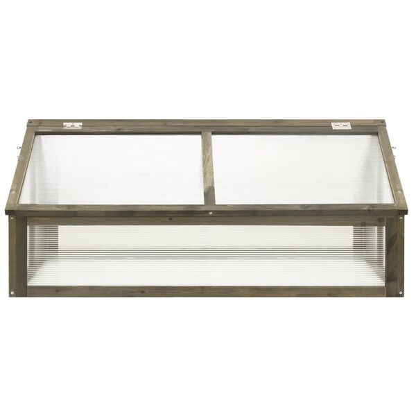 vidaXL Invernadero de madera de abeto gris 114x80x50 cm
