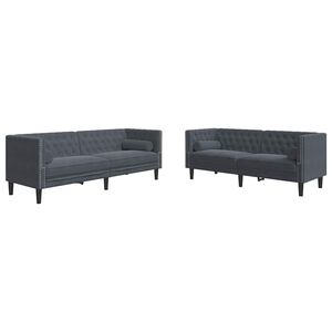 vidaXL Sof&aacute; de sala 2 uds. Gris oscuro Terciopelo