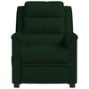 vidaXL Sill&oacute;n de masaje de terciopelo verde oscuro