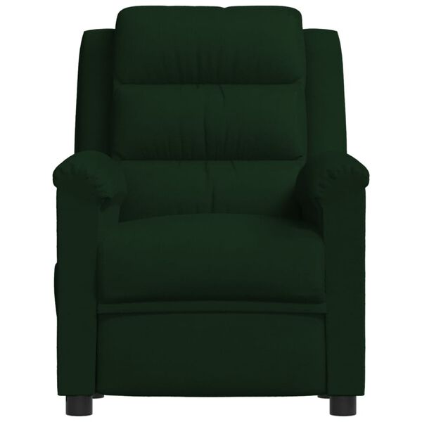 vidaXL Sill&oacute;n de masaje de terciopelo verde oscuro