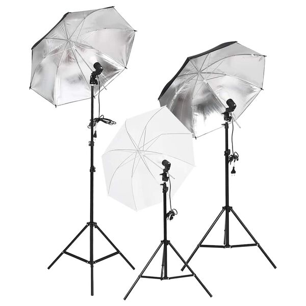 vidaXL Kit de estudio fotogr&aacute;fico con set de luces y fondo