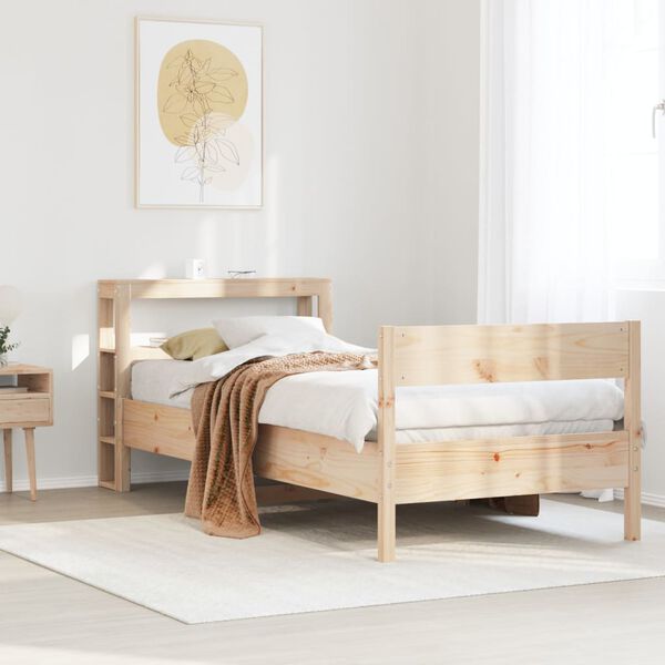 vidaXL Estructura de cama sin colch&oacute;n madera maciza de pino 90x190 cm