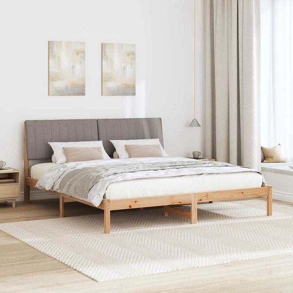 vidaXL Estructura de cama Marrón 180 x 200 cm Madera de pino macizo
