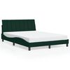 vidaXL Estructura de cama con LED sin colch&oacute;n Hanko terciopelo verde oscuro 140x190 cm