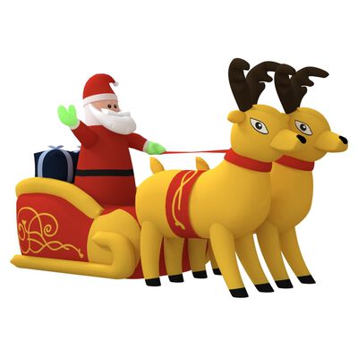 vidaXL Papá Noel y renos de Navidad inflables con LED 130 cm