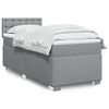 vidaXL Cama box spring con colchón tela gris claro 90x200 cm