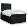 vidaXL Cama box spring con colch&oacute;n tela negro 120x190 cm