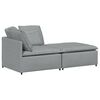 vidaXL Sof&aacute; modular con reposapi&eacute;s y cojines, tejido gris claro