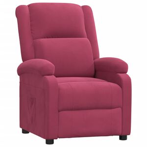 vidaXL Sill&oacute;n reclinable de terciopelo rojo tinto
