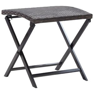 vidaXL Taburete plegable rat&aacute;n sint&eacute;tico marr&oacute;n
