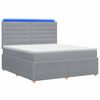 vidaXL Cama de muelles con LED y colch&oacute;n Gris Claro 160 x 200 cm Tela