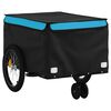 vidaXL Remolque para bicicleta hierro negro y azul 30 kg