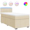 vidaXL Cama box spring con colch&oacute;n tela color crema 90x200 cm