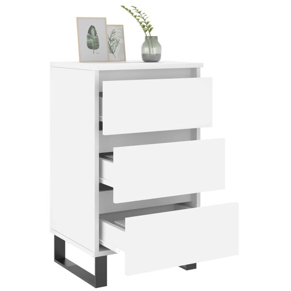 vidaXL Mesitas de noche 2 uds madera de ingenier&iacute;a blanco 40x35x69 cm