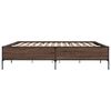 vidaXL Estructura cama madera ingenier&iacute;a metal marr&oacute;n roble 180x200 cm