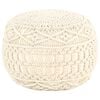 vidaXL Puf de macram&eacute; hecho a mano algod&oacute;n 45x30 cm