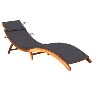 vidaXL Tumbona de jard&iacute;n con coj&iacute;n madera maciza de acacia