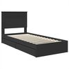 vidaXL Cama con almacenamiento Negro 75 x 190 cm Madera de ingenier&iacute;a