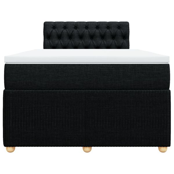 vidaXL Cama box spring con colch&oacute;n tela negro 120x190 cm