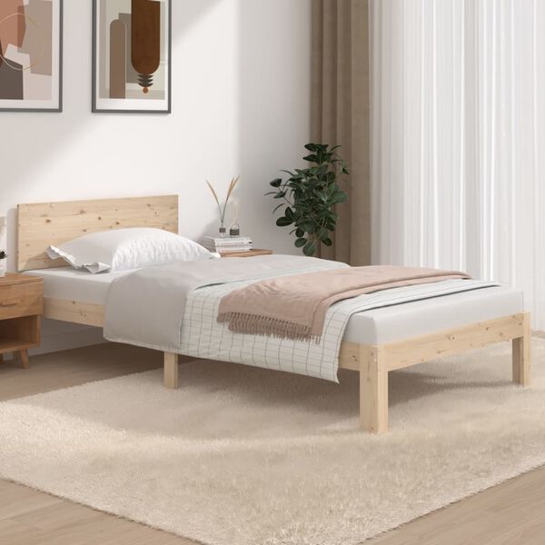 vidaXL Estructura de cama sin colchón madera maciza de pino 100x200 cm