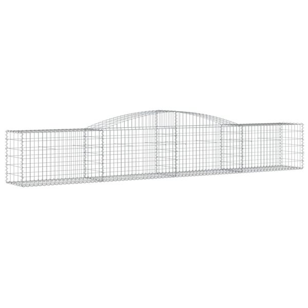 vidaXL Cestas de gaviones 15 uds forma de arco hierro 400x50x60/80 cm