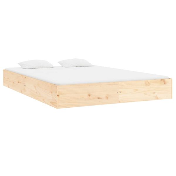 vidaXL Estructura de cama sin colch&oacute;n madera maciza 200x200 cm