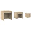 vidaXL Mesas apilables 3 piezas madera contrachapada roble Sonoma