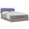 vidaXL Cama otomana con colch&oacute;n y luces LED gris topo 140x200 cm Tela