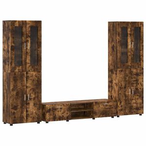 vidaXL Conjunto de mueble de TV con caj&oacute;n FLORIN 3 pcs Roble ahumado