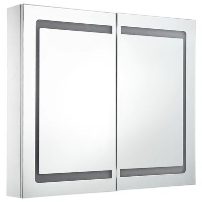vidaXL Armario de cuarto de baño con espejo y LED 80x12,2x68 cm